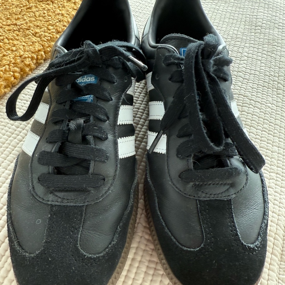 Adidas Men's Black and White Sneakers